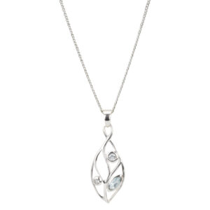 Halskette Leaf Blue Topaz - Sil-Hal-15 (1)